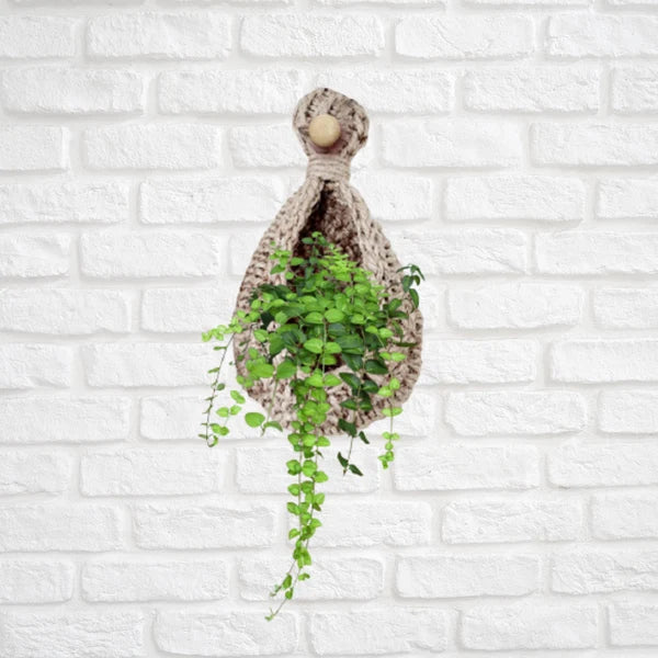 Jute Crafts Hanging Wall Planter Cum Basket Image-6