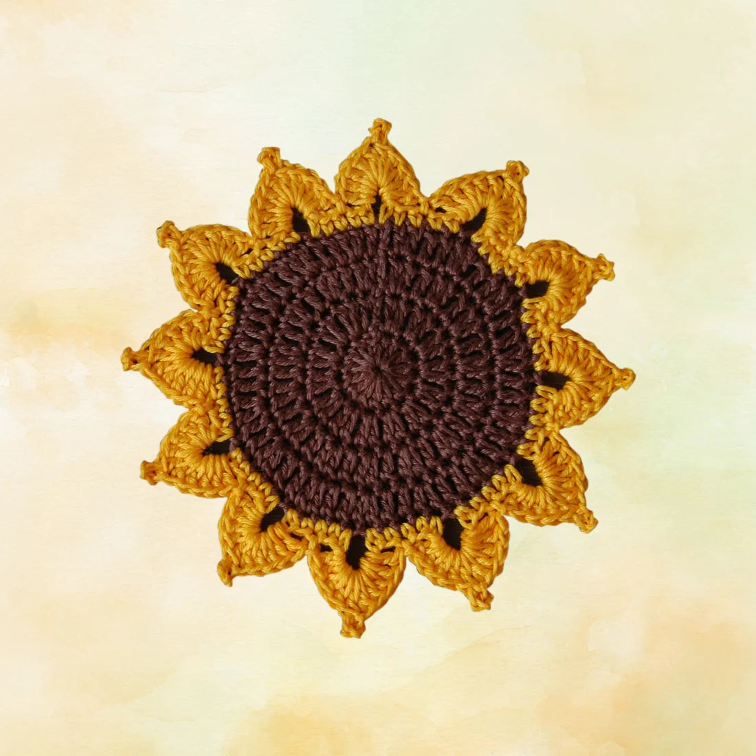 Bright & Cheery Sunflower Crochet Placemat & Coaster Set Image-4