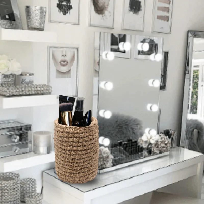 Handmade Crafts Jute Organizer Crochet Baskets - Set of 3 Image-5