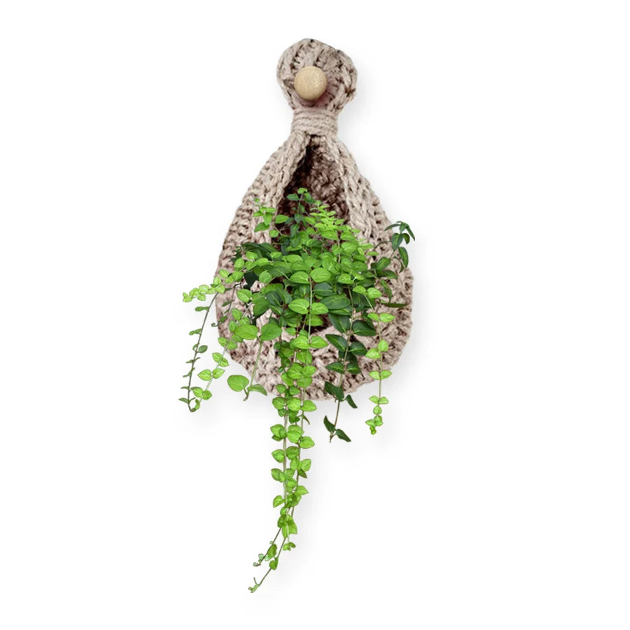 Jute Crafts Hanging Wall Planters Cum Baskets - Set of 2 Image-8