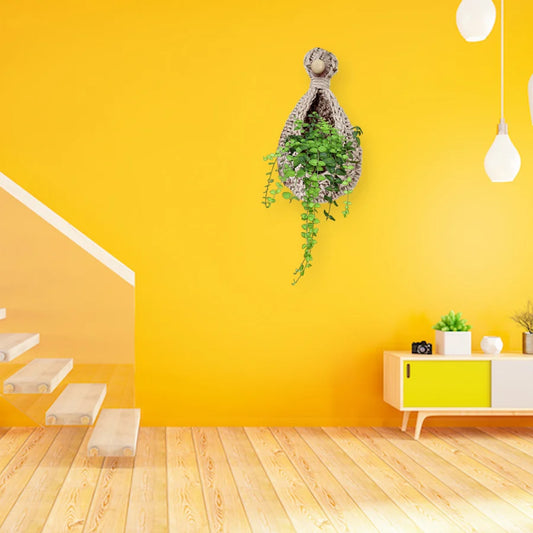 Jute Crafts Hanging Wall Planter Cum Basket Image-1