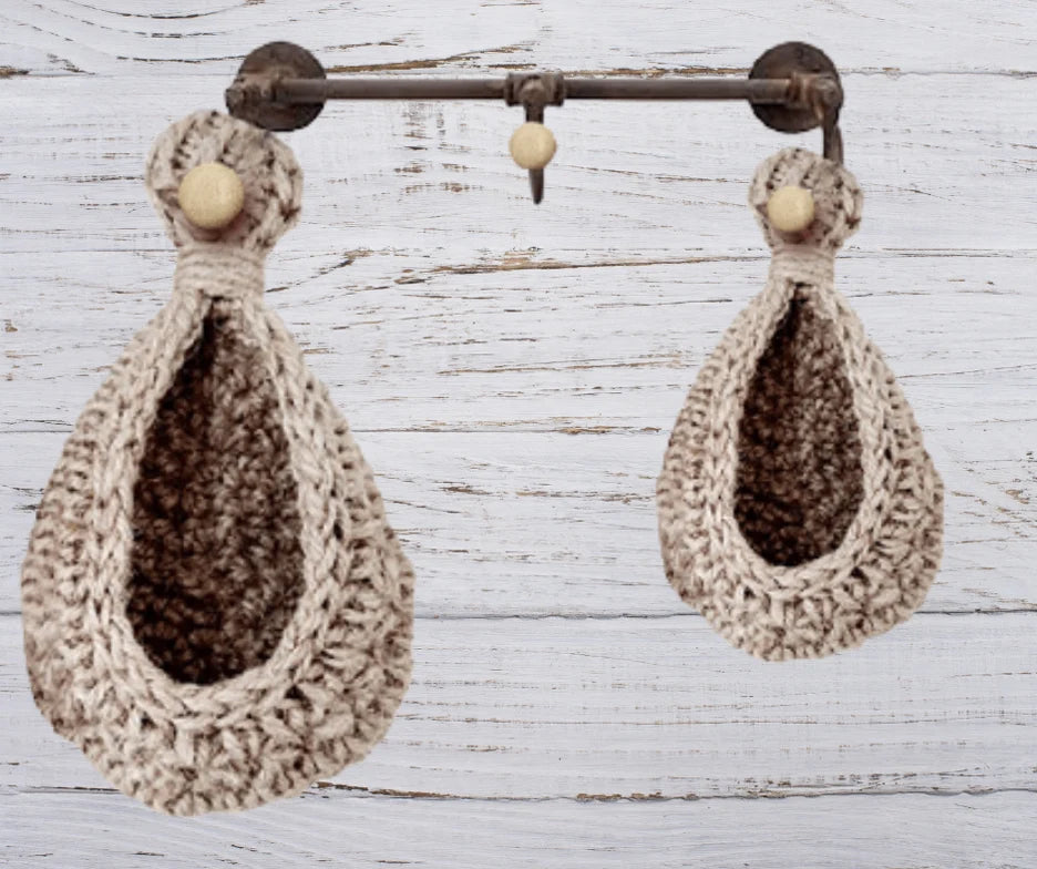 Jute Crafts Hanging Wall Planters Cum Baskets - Set of 2 Image-5