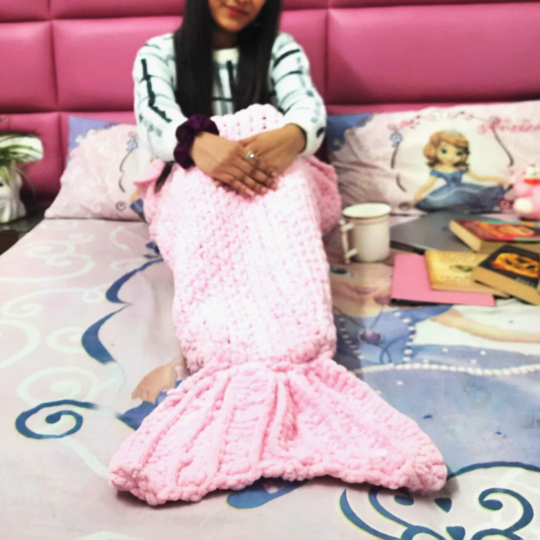 Handmade Crafts Crochet Mermaid Blanket Image-8