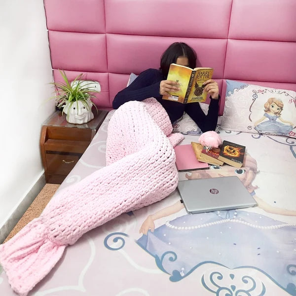 Handmade Crafts Crochet Mermaid Blanket Image-1