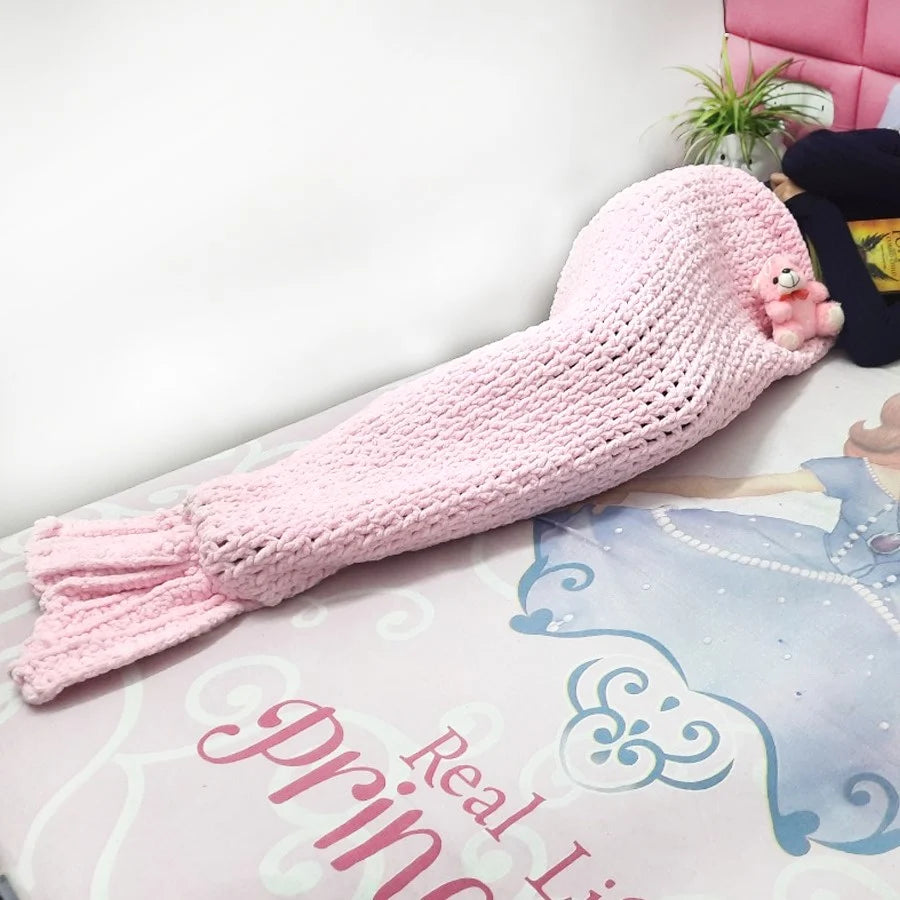 Handmade Crafts Crochet Mermaid Blanket Image-6