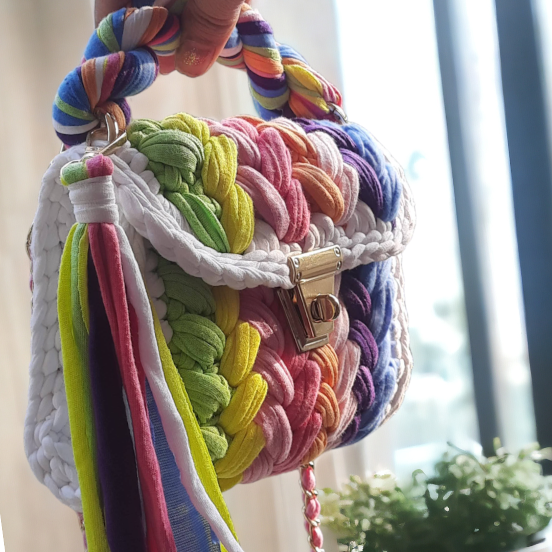 Shiroli Craft Designer Magic Palette Handmade Crochet Bag - Image 6